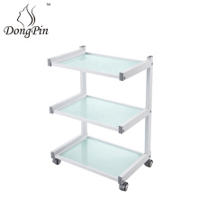 beauty salon equipment glass shelf facial salon trolley wholesale